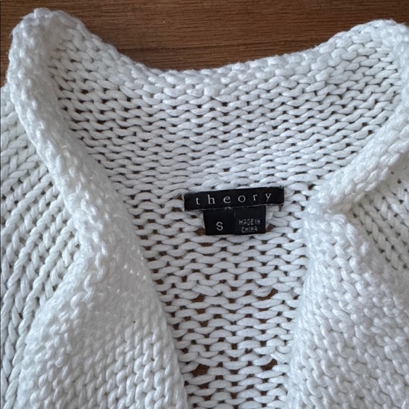 🐚 Theory white loose knit open cardigan. Size S. - Picture 4 of 7